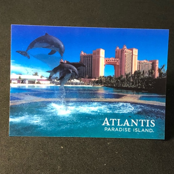 Atlantis Paradise Island Bahamas Hologram Dolphin Cay Souvenir Post Card - Picture 3 of 6